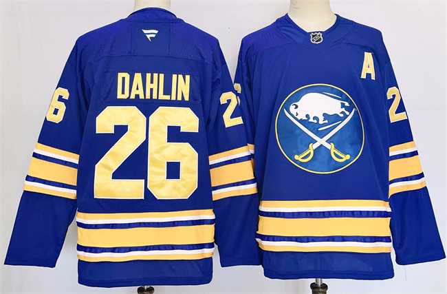 Mens Buffalo Sabres #26 Rasmus Dahlin Blue 2024-25 Stitched Jersey